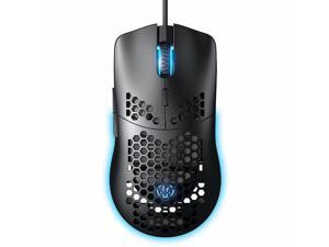 INPHIC Lightweight Gaming Mouse(W10)with Lightweight Honeycomb Shell, Ultralight Ultraweave Cable, Pixart 3325 Optical Sensor, 7 Button RGB Backlit