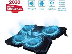 Laptop Cooling Pad, Gaming Laptop Cooler Stand with 4 Silent Big Fans for Notebook, Stable Cooling Pad for Laptop, 2 USB Powered Fan Compatible up to 17”, Control Fan Speed for PC, 2020 New Version Laptop Cooling Pad, Gaming Laptop Cooler Stand with 4 Silent Big Fans for Notebook, Stable Cooling Pad for Laptop, 2 USB Powered Fan Compatible up to 17”, Control Fan Speed for PC, 2020 New Version