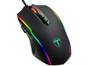 Gaming Mouse Wired, RGB Chroma Backlit Gaming Mouse, 8 Programmable Buttons, 7200 DPI Adjustable, Comfortable Grip Ergonomic Optical PC Computer Gaming Mice with Fire Button, Sega Genesis Acces