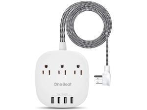 4 Outlet & 5.5Ft Heavy Duty Long Cord for Home Power Strip with USB Office & Nightstand Charging Station- Black Duvik Surge Protector 