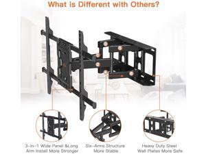 TV Wall Mount Bracket Dual Articulating Arms Swivels Tilts Rotation for Most 37-75 Inch LED, LCD, OLED Flat&Curved TVs, Holds up to 132lbs, Max VESA 600x400mm TV Wall Mount Bracket Dual Articulating Arms Swivels Tilts Rotation for Most 37-75 Inch LED, LCD, OLED Flat&Curved TVs, Holds up to 132lbs, Max VESA 600x400mm