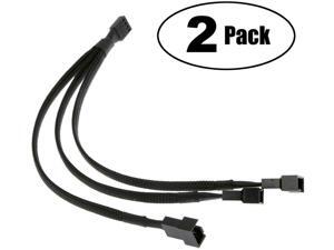 HJ Garden 3PCS 4-Pin PMW Fan Splitter Cable Extender Y Power Adapter PC Computer Case Fan Connect Convert Wire Connector 20x20x6mm