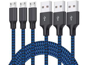 Micro USB Cable, 3Pack 6FT Android Charger Cord Long Nylon Braided Sync and Fast Charging Cables Compatible with Samsung Galaxy S6 S7 Edge, Android & Windows Smartphones and More- Blue Micro USB Cable, 3Pack 6FT Android Charger Cord Long Nylon Braided Sync and Fast Charging Cables Compatible with Samsung Galaxy S6 S7 Edge, Android & Windows Smartphones and More- Blue