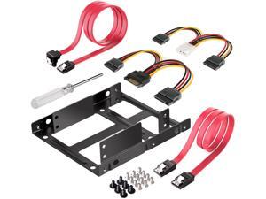 SSD Mounting Bracket 2.5 to 3.5 with SATA Cable and Power Splitter Cable, SSD Mounting Bracket 2.5 to 3.5 with SATA Cable and Power Splitter Cable,
