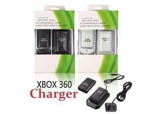 New 2 batteries + 1 charger + 1 usb charging cable kit for xbox 360 wireless battery controller rechargeable battery pack