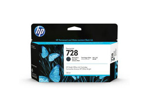 HP 728 130-ml Matte Black DesignJet Ink Cartridge, 3WX25A