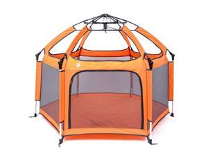 Pop 'N Go Portable Playpen - Lightweight, Folding, Easily Collapsible Playard Crib for Indoor & Outdoor Play - Perfect Canopy Play Pen for Any Baby Toddler or Small Child (Orange) Pop 'N Go Portable Playpen - Lightweight, Folding, Easily Collapsible Playard Crib for Indoor & Outdoor Play - Perfect Canopy Play Pen for Any Baby Toddler or Small Child (Orange)
