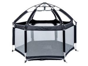 Pop 'N Go Portable Playpen - Lightweight, Folding, Easily Collapsible Playard Crib for Indoor & Outdoor Play - Perfect Canopy Play Pen for Any Baby Toddler or Small Child (Black) Pop 'N Go Portable Playpen - Lightweight, Folding, Easily Collapsible Playard Crib for Indoor & Outdoor Play - Perfect Canopy Play Pen for Any Baby Toddler or Small Child (Black)