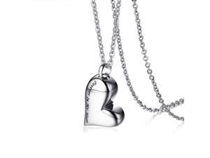 UMtrade Memorial Womens Stainless Steel Peach Heart Urn Openable Ashes Pendant Necklace