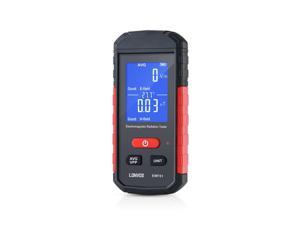 EMF Meter, LONVOX Electromagnetic Field Radiation Detector, Rechargeable EMF Detector, Ghost Hunting Equipment with Large LCD, 3-in-1 EMF Reader for Testing Electric Field, Magnetic Field, Temperature