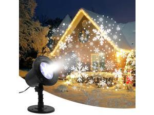 Christmas Projector Lights Outdoor  Christmas Snowflake Projector Lights with Waterproof Plug in Moving Effect Wall Mountable for Garden Ballroom Party Halloween Holiday