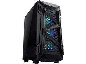 ASUS TUF Gaming GT301 MidTower Compact Case for ATX Motherboards with Honeycomb Front Panel 120mm Aura Addressable RBG Fans Headphone Hanger and 360mm Radiator Support 2 x USB 32