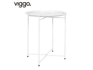 Viggo-End Table, Side Table Metal Waterproof Small Circular Bedside Table with Round Removable Tray for Living Room Bedroom Bathroom Balcony and Office White Viggo-End Table, Side Table Metal Waterproof Small Circular Bedside Table with Round Removable Tray for Living Room Bedroom Bathroom Balcony and Office White