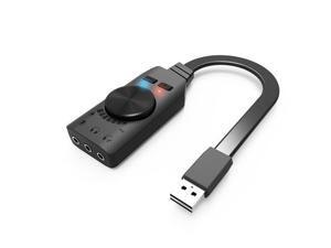 USB Sound Card Adapter, Virtual 7.1 Channel External USB Sound Card Audio Card 3.5mm USB Adapter USB to Earphone Headphone for PC Laptop Desktop Windows Mac OS Linux PS4 (Black) USB Sound Card Adapter, Virtual 7.1 Channel External USB Sound Card Audio Card 3.5mm USB Adapter USB to Earphone Headphone for PC Laptop Desktop Windows Mac OS Linux PS4 (Black)