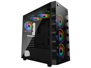 SP002 ATX Mid-Tower Chassis PC Gaming Case , Tempered Glass Side Panel, Water-Cooling Ready, Top Dust Filter Computer Case Desktop Case USB 3.0 Ports 7 Expansion Slots without Case Fan SP002 ATX Mid-Tower Chassis PC Gaming Case , Tempered Glass Side Panel, Water-Cooling Ready, Top Dust Filter Computer Case Desktop Case USB 3.0 Ports 7 Expansion Slots without Case Fan