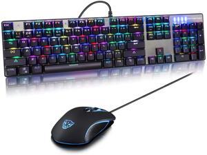 MotoSpeed CK888 Mechanical Gaming Keyboard and Mouse Combo RGB - OUTEMU Blue Switch USB Wired Gaming Keyboards RGB LED Backlit for PC Windows/Mac Desktop Gamer MotoSpeed CK888 Mechanical Gaming Keyboard and Mouse Combo RGB - OUTEMU Blue Switch USB Wired Gaming Keyboards RGB LED Backlit for PC Windows/Mac Desktop Gamer
