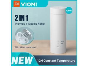 Xiaomi VIOMI Electric Thermos Bottle Cup Portable Bottle Stainless Steel Heating Thermal Mug for Tea Coffee Milk Powder Travel Mini Kettle 400ml 220V YM-K0401