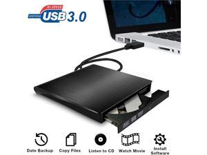 External CD Drive, USB 3.0 Portable CD/DVD +/-RW Drive Slim DVD/CD ROM Rewriter Burner Compatible with Laptop Desktop PC Windows Linux OS Apple Mac External CD Drive, USB 3.0 Portable CD/DVD +/-RW Drive Slim DVD/CD ROM Rewriter Burner Compatible with Laptop Desktop PC Windows Linux OS Apple Mac