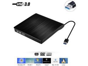 External CD DVD Drive, Vlio USB 3.0 Portable Slim CD DVD +/-RW Drive Player Burner Writer Reader Rewriter, Optical DVD Drive for Macbook, Laptop, Desktop, Windows 7/8/10/XP/Vista/Mac OS (Black) External CD DVD Drive, Vlio USB 3.0 Portable Slim CD DVD +/-RW Drive Player Burner Writer Reader Rewriter, Optical DVD Drive for Macbook, Laptop, Desktop, Windows 7/8/10/XP/Vista/Mac OS (Black)