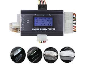 20/24 4/6/8 Pin LCD Computer Power Supply Tester for SATA IDE HDD ATX ITX BYI Connectors-Black