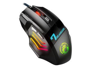 Ergonomic Wired Gaming Mouse LED 5500 DPI USB Computer Mouse Gamer RGB Mice, 7 Buttons Silent Mause With Backlight Cable for PC Laptop