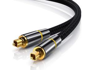 Digital Optical Audio Toslink Cable 5ft(1.5m), JYFT, S/PDIF Port, 24K Gold Plated Connectors, for Home Theater, Sound Bar, TV, PS4, Xbox, Playstation