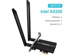 AX200 Wifi 6 Card 160Mhz for PC| Bluetooth 5.0| Pcie Wifi Card| 3000 Mbps Dual Band (2.4/5.8Ghz)| MU-MIMO Tech for Gaming, Streaming Etc, Only Support Windows 10 AX200 Wifi 6 Card 160Mhz for PC| Bluetooth 5.0| Pcie Wifi Card| 3000 Mbps Dual Band (2.4/5.8Ghz)| MU-MIMO Tech for Gaming, Streaming Etc, Only Support Windows 10