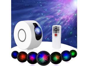 Star Night Light Projector, Upgrade 15 Lighting Modes 7 Lighting Effects Sky Galaxy Projector LED Nebula Cloud Light with Remote Control for Party Home Theater, Children Kids Baby Adult Bedroom-White
