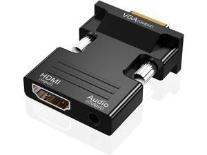 HDMI to VGA Adapter, Audio Output Cable Computer Set-top Box Converter Connector Adapter for Laptop, PC, Monitor, Projector, HDTV, Chromebook, Roku, Xbox(3.5mm Stereo Cable Included)