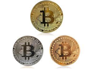 3Pcs Bitcoin Coin - Gold Silver and Bronze Physical Blockchain Cryptocurrency in Protective Collectable Gift | Featuring Original Commemorative Tokens | Chase Coin | BTC Cryptocurrency