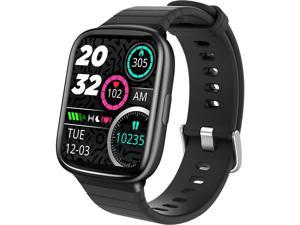 Smart Watch for iPhone Android Compatible169 HD Screen Smartwatch 5ATM Waterproof Watch for Swimming Running Cycling Sensor Measurement of Blood Oxygen Heart Rate Android Smart Watches Black