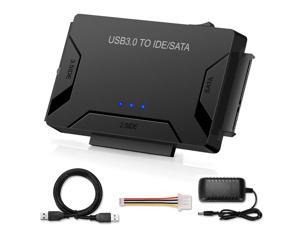 USB IDE/SATA Adapter, USB 3.0 to SATA IDE Hard Drive Cable Adapter Converter for 2.5" 3.5" IDE External SATA HDD SSD Hard Drives Disks with 12V 2A Power Adapter