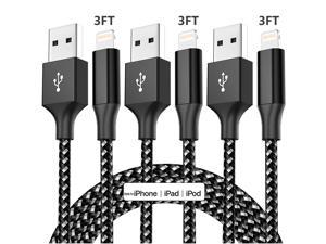 for iPhone Charger Cable 3Pack 3.3ft/1M, [M-Fi Certified] USB to Light-ning Cable 2022 Upgrade Nylon Braided iPhone Cord Fast Charging Compatible for iPhone 12Pro Max/12Pro/12/11/Pro/X/8 and More