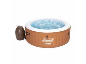 with 140 Bubbles Inflatable Hot Tub 6 Person Portable Round Heated Outdoor Blow Up Hot Tub 2 Filter Cartridges Rattan Print,Nice Spa 80.3'' x 27.6'' 