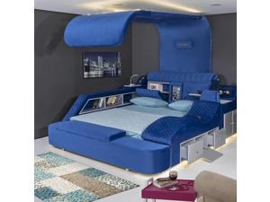 Smart Bed Frame Bedroom Furniture Modern Sound System Bookcase Massage Bed