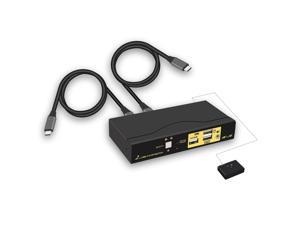 USB Type-C KVM Switch, 2 Port USB-C KVM Switch with Cable Support Windows 10, Mac OS 10, Android 9.0 or Above