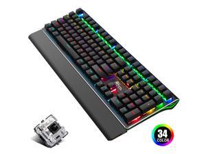 CUUWE RKS108 gaming mechanical keyboard, wired RGB color backlight (black switch), suitable for PC/Mac gamers CUUWE RKS108 gaming mechanical keyboard, wired RGB color backlight (black switch), suitable for PC/Mac gamers