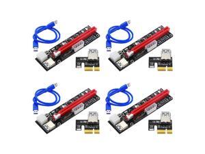 Ubit 4 Pack Latest PCI-E Riser Express Cable PCIE X1 to PCIE X16 (6pin / MOLEX/SATA) with Led Graphics Extension Ethereum ETH Mining Powered Riser Adapter Card+60cm USB 3.0 Cable Ubit 4 Pack Latest PCI-E Riser Express Cable PCIE X1 to PCIE X16 (6pin / MOLEX/SATA) with Led Graphics Extension Ethereum ETH Mining Powered Riser Adapter Card+60cm USB 3.0 Cable