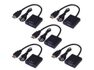 5 Pack HDMI to VGA Moread Gold-Plated HDMI to VGA Adapter (Male to Female) for Computer, Desktop, Laptop, PC, Monitor, Projector, HDTV, Chromebook, Raspberry Pi, Roku, Xbox and More - Black 5 Pack HDMI to VGA Moread Gold-Plated HDMI to VGA Adapter (Male to Female) for Computer, Desktop, Laptop, PC, Monitor, Projector, HDTV, Chromebook, Raspberry Pi, Roku, Xbox and More - Black