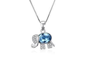 Blue Diamond 925 Sterling Silver Lucky Elephant Pendant Necklace Mother Gifts Day Gift For Her Birthday Gifts For  Girlfriend Wife Mom