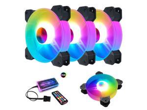 1/3Pcs LED RGB Color Changing Light Computer Case Cooling Fan Heat Dissipation