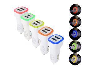 Universal Portable LED Light Ring Quick Charge Dual USB Port Car Charger Adapter Universal Portable LED Light Ring Quick Charge Dual USB Port Car Charger Adapter