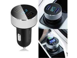 Square Car Charger USB Ports with LED Light Aluminum Dual USB Port Adapter for Car Square Car Charger USB Ports with LED Light Aluminum Dual USB Port Adapter for Car