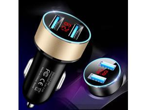 3.1A Car Charger Dual USB Port Quick Charging Aluminum Alloy LCD Display Mobile Phone Adapter for Phone 3.1A Car Charger Dual USB Port Quick Charging Aluminum Alloy LCD Display Mobile Phone Adapter for Phone