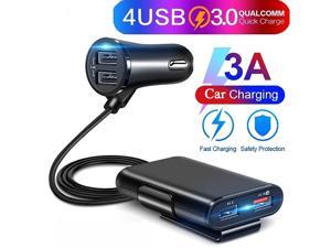 4 USB Ports Fast Charging QC3.0 Car Charger Power Adapter with Extension Cable 4 USB Ports Fast Charging QC3.0 Car Charger Power Adapter with Extension Cable