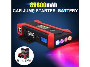 89800mAh LCD 4 USB Car Auto Jump Starter Charger Battery Power Bank Accessory UK Plug