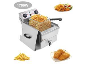 1700W 11.8L Electric Deep Fryer Commercial Countertop Basket French Restaurant