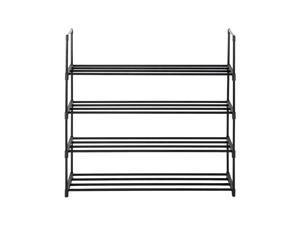 Yescom 4 Tier Metal Shoe Rack Shelf 16 Pairs Free Standing Storage Organizer  Holder Home Entryway