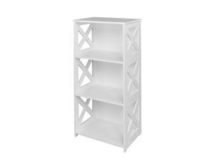 White 3-Tier Corner Shelf Display Rack Bookcase Storage Shelves Organizer