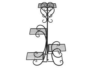 Iron Metal Plant Stand Holds 4 Flower Pot Rack Indoor Outdoor Black USA Iron Metal Plant Stand Holds 4 Flower Pot Rack Indoor Outdoor Black USA